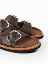 GALIA DRESS LEATHER CHOCOLATE