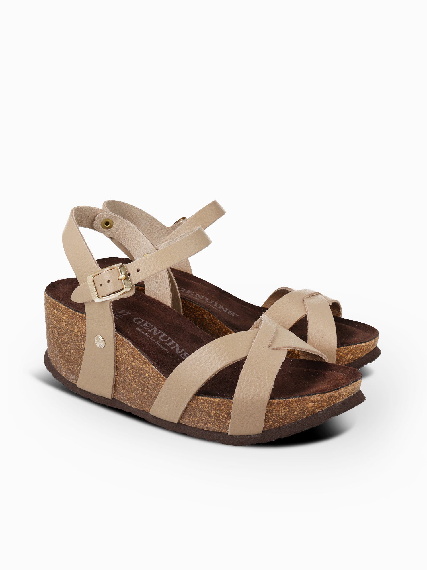 CANNES EMBOSSED LEATHER TAUPE